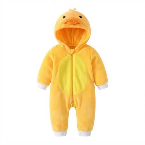 Baby Animal Costume Flannel Hooded Romper Jumpsuit